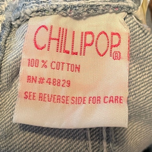 ChilliPop Denim Skirt Overall Paint Splatter Girl’s Size 4 - Picture 8 of 9